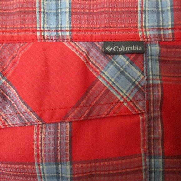 Columbia Omni-Shade Mens S/S Red Plaid Active Shirt NWOT - Size XL - Picture 2 of 3